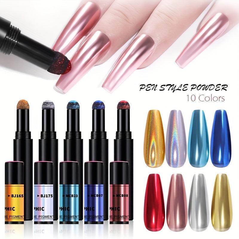 Dual-Use Nail Powder Air Cushion Pen - Mirror Effect