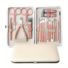 18 Pcs Manicure Pedicure Set Nail Clipper Cutter Files Ear Spoon Beauty Tools