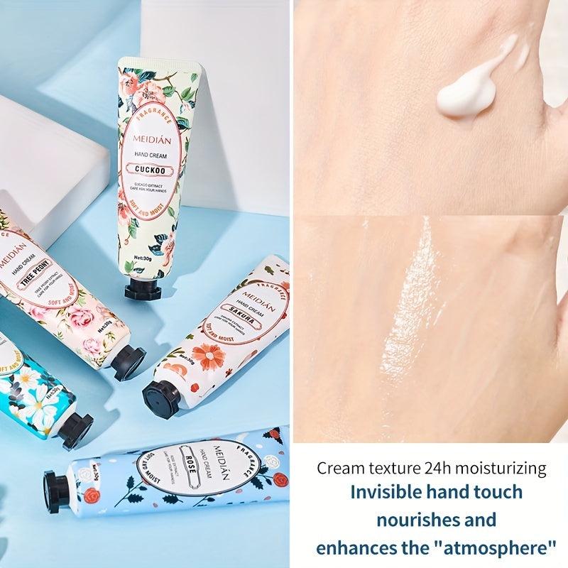 5pcs Floral Fragrance Hand Cream Set- Travel Size Hand Lotion for Women