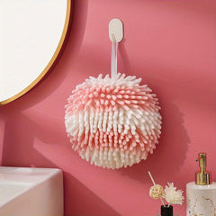 Fluffy Chenille Ball Towels for Bathroom - High Absorbent Hand Towels
