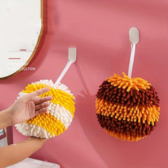 Fluffy Chenille Ball Towels for Bathroom - High Absorbent Hand Towels
