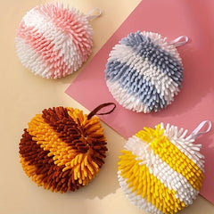 Fluffy Chenille Ball Towels for Bathroom - High Absorbent Hand Towels