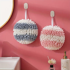 Fluffy Chenille Ball Towels for Bathroom - High Absorbent Hand Towels