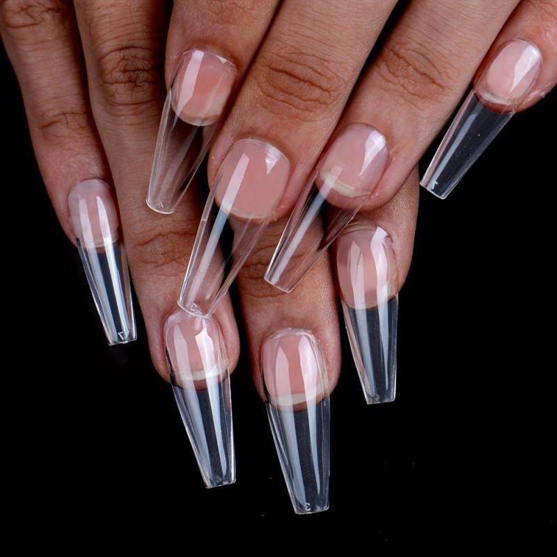 100pcs Natural Acrylic Nail Tips for French Nails DIY Nail Art Salon Use