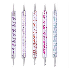 Dual-ended Nail Art Dotting Pen Set for Manicure Designs with Rhinestones