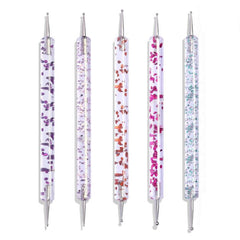 Dual-ended Nail Art Dotting Pen Set for Manicure Designs with Rhinestones