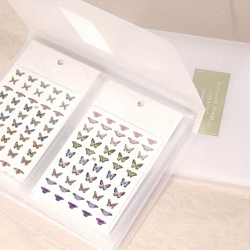 80 Slots Nail Art Stickers Storage Book Large Capacity Organizer Display