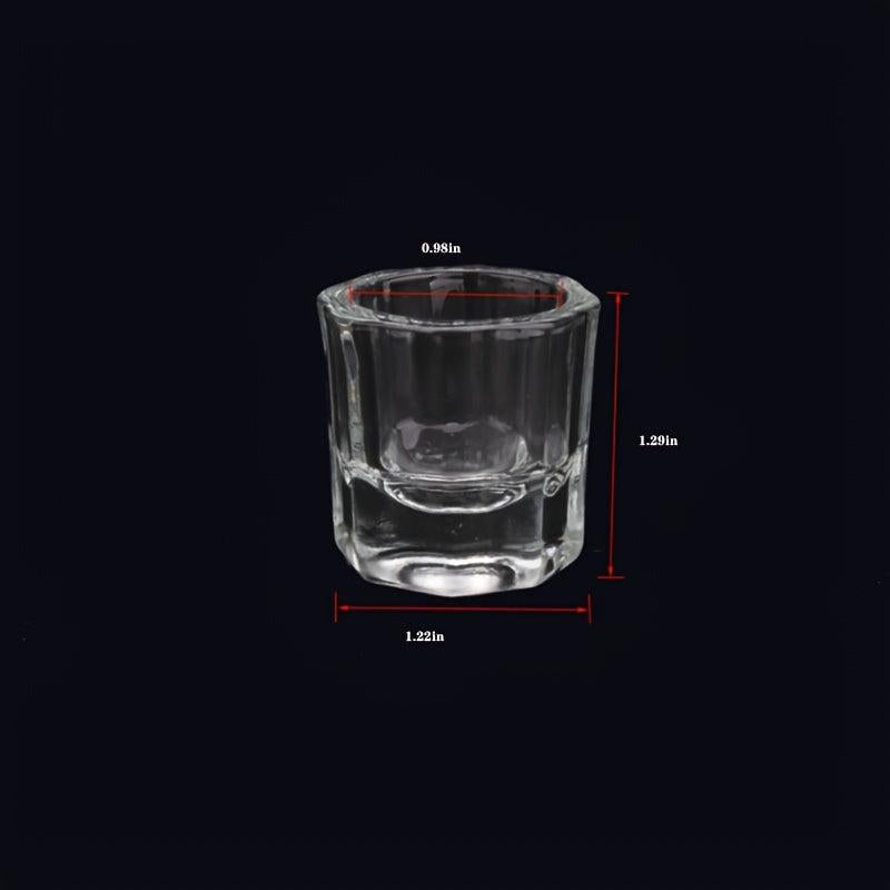2pcs Mini Glass Crystal Cup for Nail Art Acrylic Liquid Powder Dappen Dish Bowl