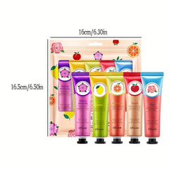 5pcs Flower Fruity Fragrance Hand Cream Gift Set - Deeply Moisturizing