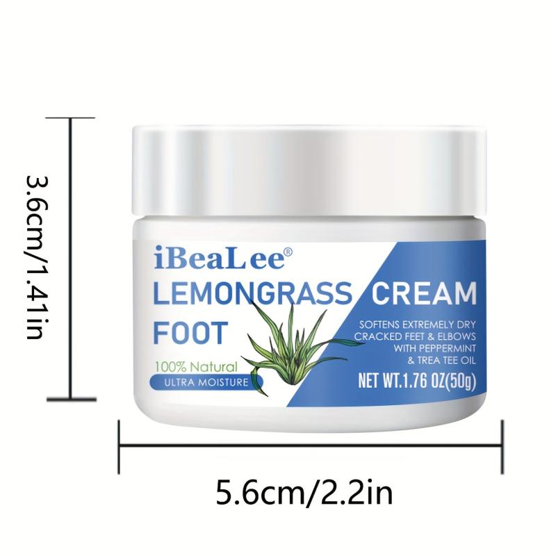 Lemongrass Foot Cream Tea Tree Peppermint Moisturizer Dry Feet