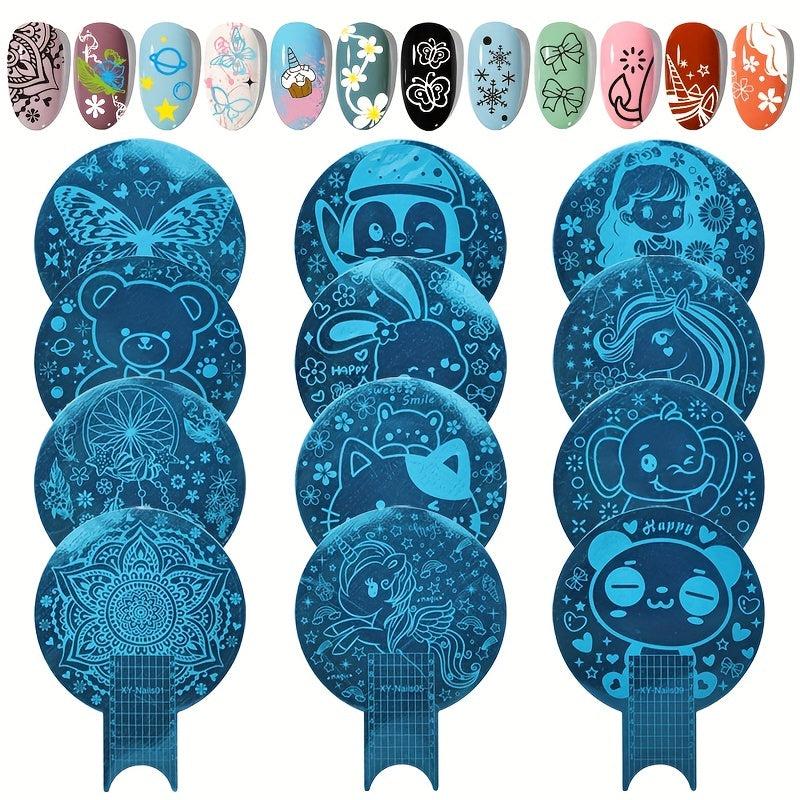 Stainless Steel Nail Stamping Plates Shapes Image Stamp Template