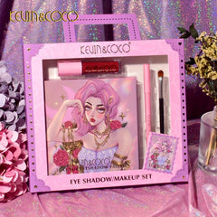 28 Eyeshadow Palette Set with Lip Glaze High Gloss Pearly Makeup Brush Set