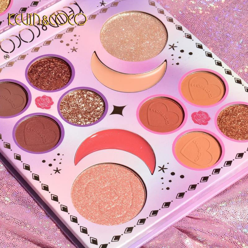 28 Eyeshadow Palette Set with Lip Glaze High Gloss Pearly Makeup Brush Set