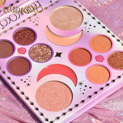 28 Eyeshadow Palette Set with Lip Glaze High Gloss Pearly Makeup Brush Set
