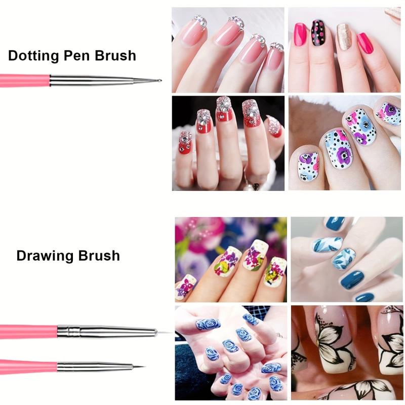 15pcs Acrylic Nail Brush Painting Pen & 5pcs Nail Dotting Tools Set