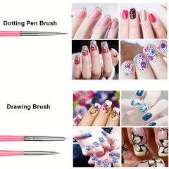 15pcs Acrylic Nail Brush Painting Pen & 5pcs Nail Dotting Tools Set