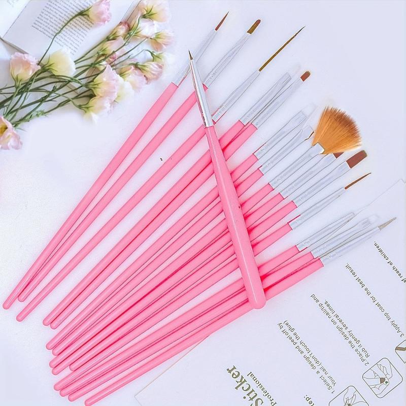 15pcs Acrylic Nail Brush Painting Pen & 5pcs Nail Dotting Tools Set