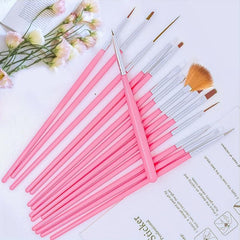 15pcs Acrylic Nail Brush Painting Pen & 5pcs Nail Dotting Tools Set