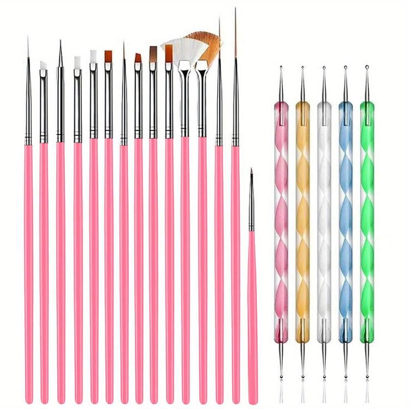 15pcs Acrylic Nail Brush Painting Pen & 5pcs Nail Dotting Tools Set