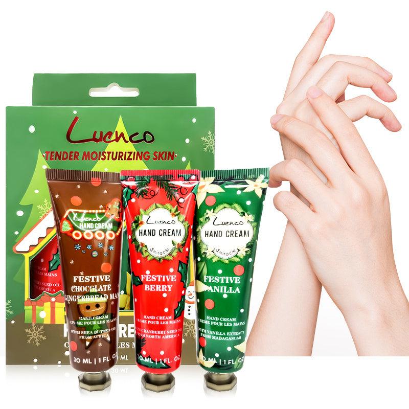 3pcs Christmas Hand Cream Set Moisturizing Nourishing for Dry Cracked Skin