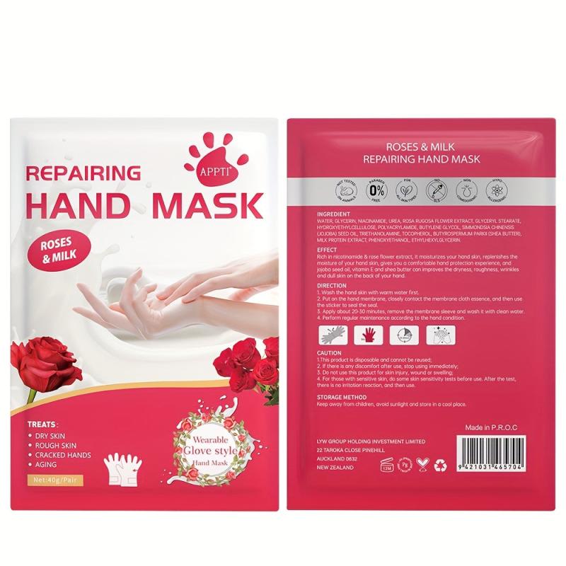 Rose Milk Repairing Hand Mask - Hydrating for Men and Women