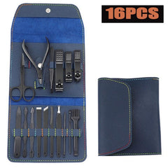 16 Piece Nail Care Set Stainless Steel Clippers Files Ear Spoon Men Women