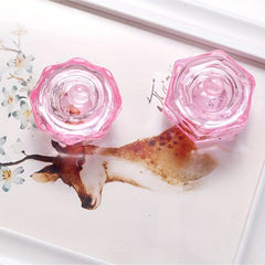 Pink Crystal Nail Art Cup with Lid for Manicures