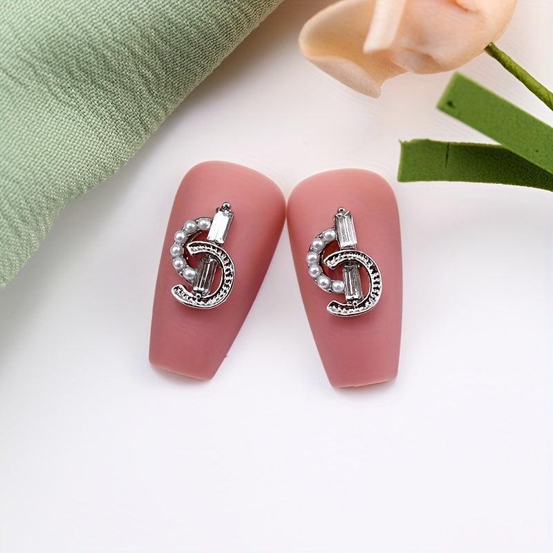 10pcs Music Notes Nail Art Charms with Pearls 3D Alloy Nail Art Accessories