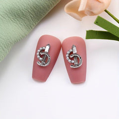 10pcs Music Notes Nail Art Charms with Pearls 3D Alloy Nail Art Accessories