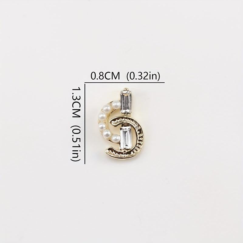10pcs Music Notes Nail Art Charms with Pearls 3D Alloy Nail Art Accessories