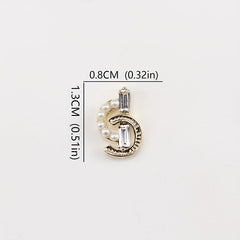 10pcs Music Notes Nail Art Charms with Pearls 3D Alloy Nail Art Accessories