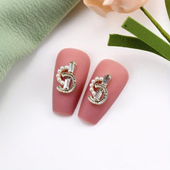 10pcs Music Notes Nail Art Charms with Pearls 3D Alloy Nail Art Accessories