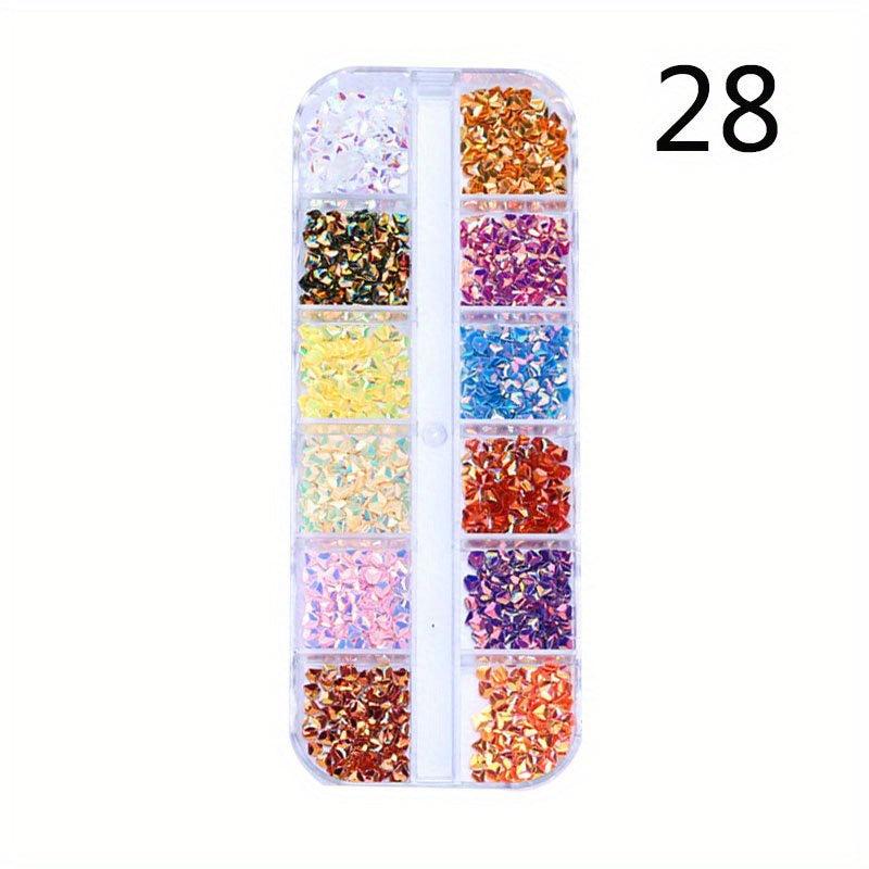 3pcs 3D Rhinestone Nail Charms with Double Headed Stickers DIY Nail Art Decor