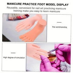 Bendable Nail Art Training Hand Model with Left Foot - 2 Pieces