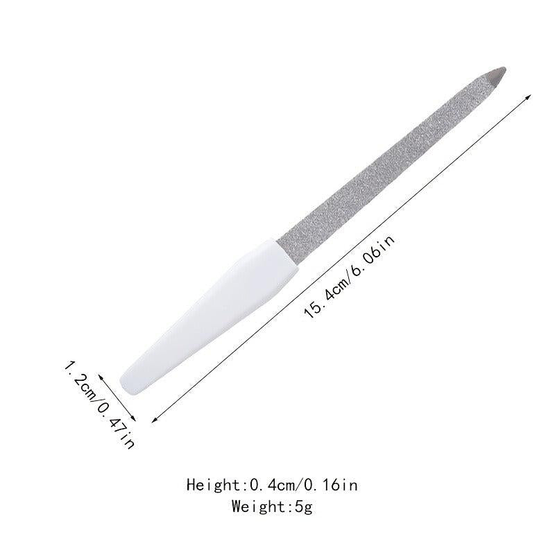 Stainless Steel Nail Files Anti Slip Handle Double Sided Nail Filer