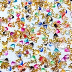 Aurora Bow Peach Heart Nail Art Charms Gradient Resin Nail Art Accessories