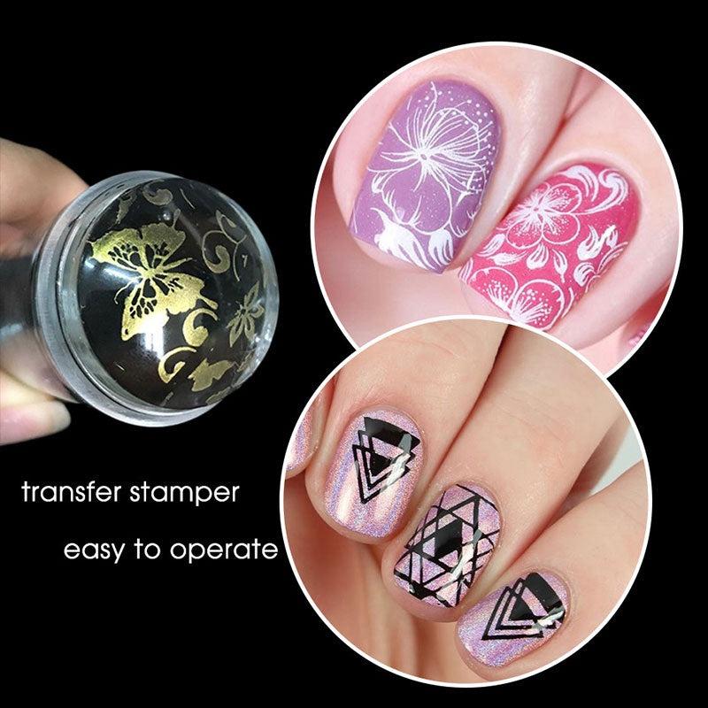 Clear Silicone Jelly French Nail Art Stamper Kit with Scraper