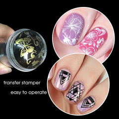 Clear Silicone Jelly French Nail Art Stamper Kit with Scraper