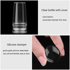 Clear Silicone Jelly French Nail Art Stamper Kit with Scraper