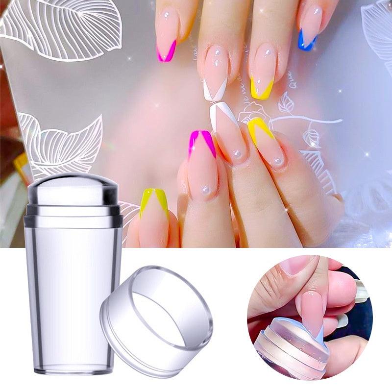 Clear Silicone Jelly French Nail Art Stamper Kit with Scraper