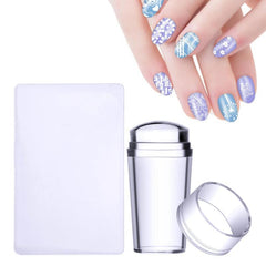 Clear Silicone Jelly French Nail Art Stamper Kit with Scraper