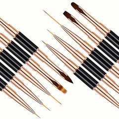 5pcs Double Ended Nail Art Brush Set for Salon Manicures