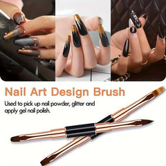 5pcs Double Ended Nail Art Brush Set for Salon Manicures