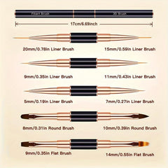 5pcs Double Ended Nail Art Brush Set for Salon Manicures