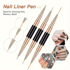 5pcs Double Ended Nail Art Brush Set for Salon Manicures
