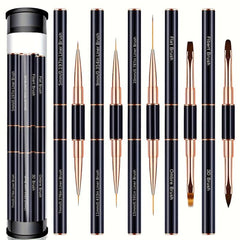 5pcs Double Ended Nail Art Brush Set for Salon Manicures