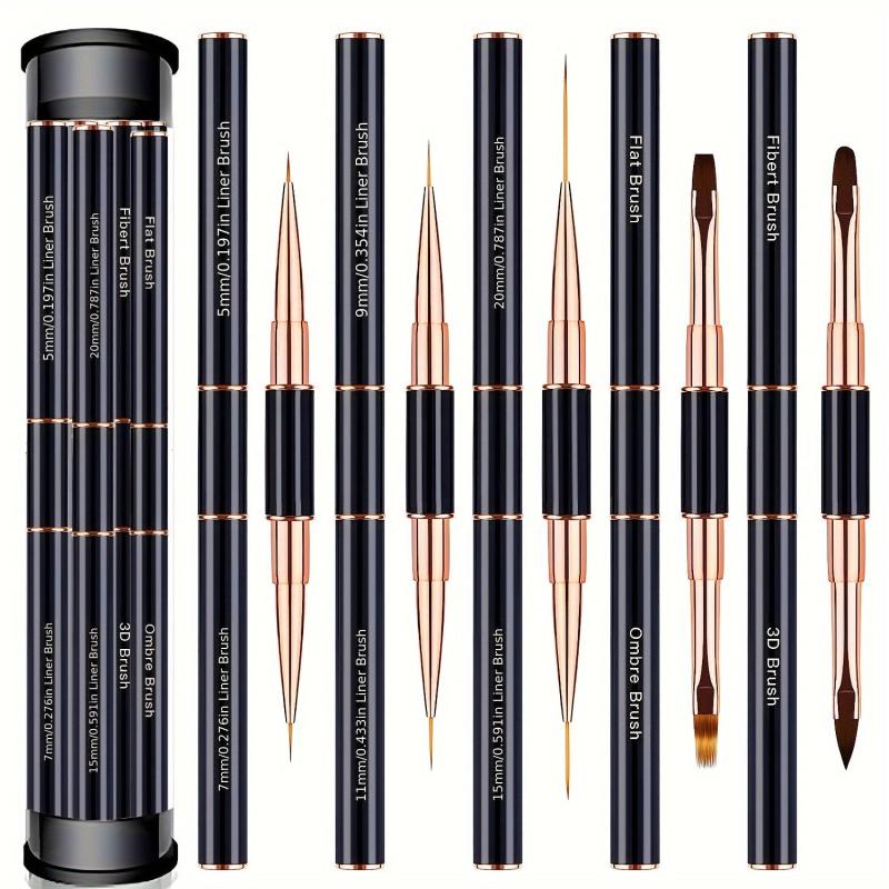 5pcs Double Ended Nail Art Brush Set for Salon Manicures