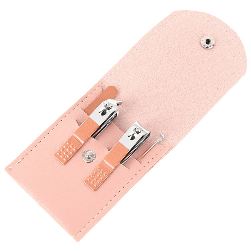 4 Pcs Manicure Set Nail Clipper Pedicure Scissor Ear Spoon Stainless Steel