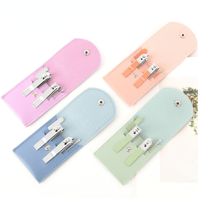4 Pcs Manicure Set Nail Clipper Pedicure Scissor Ear Spoon Stainless Steel
