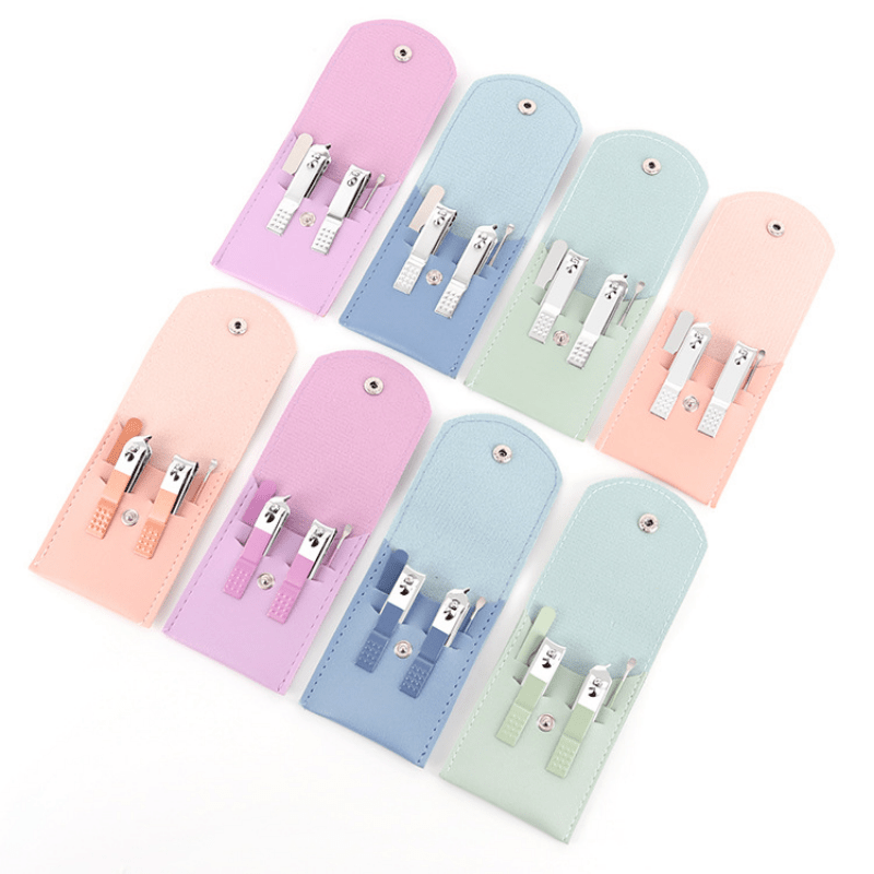 4 Pcs Manicure Set Nail Clipper Pedicure Scissor Ear Spoon Stainless Steel